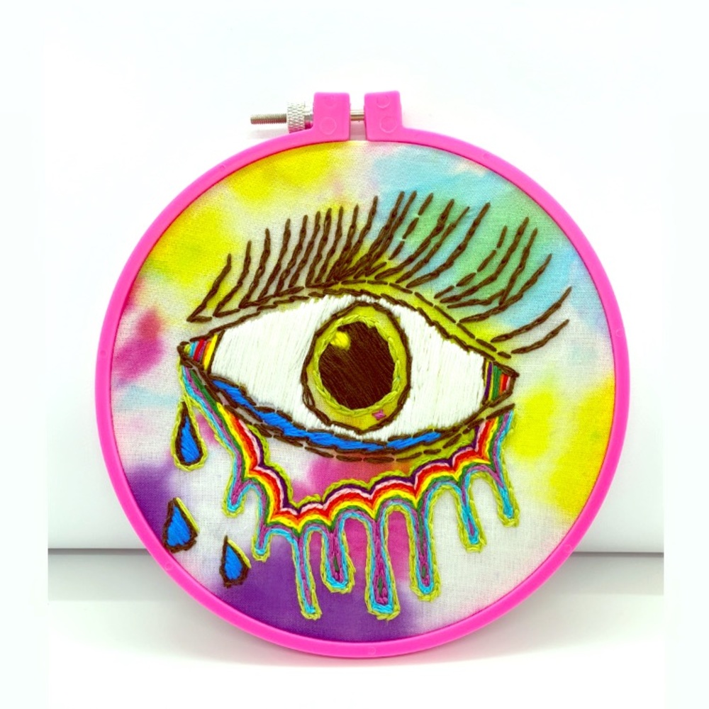 Original rainbow crying I embroidery